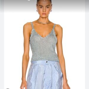 XXS Brand New Ganni Metallic Knit Tank